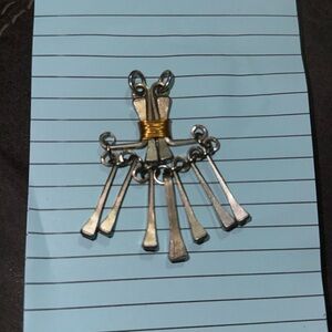 Artisan Horse Windhorse Horseshoe Nail Necklace Shaman Equestrian Pendant Silver